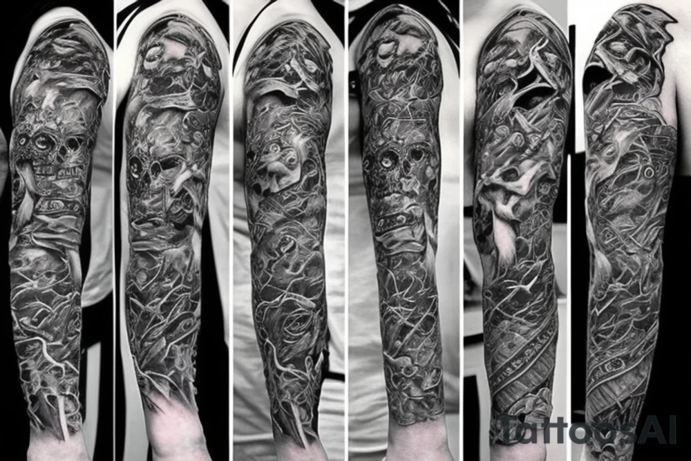 Realistic skeleton king tattoo idea