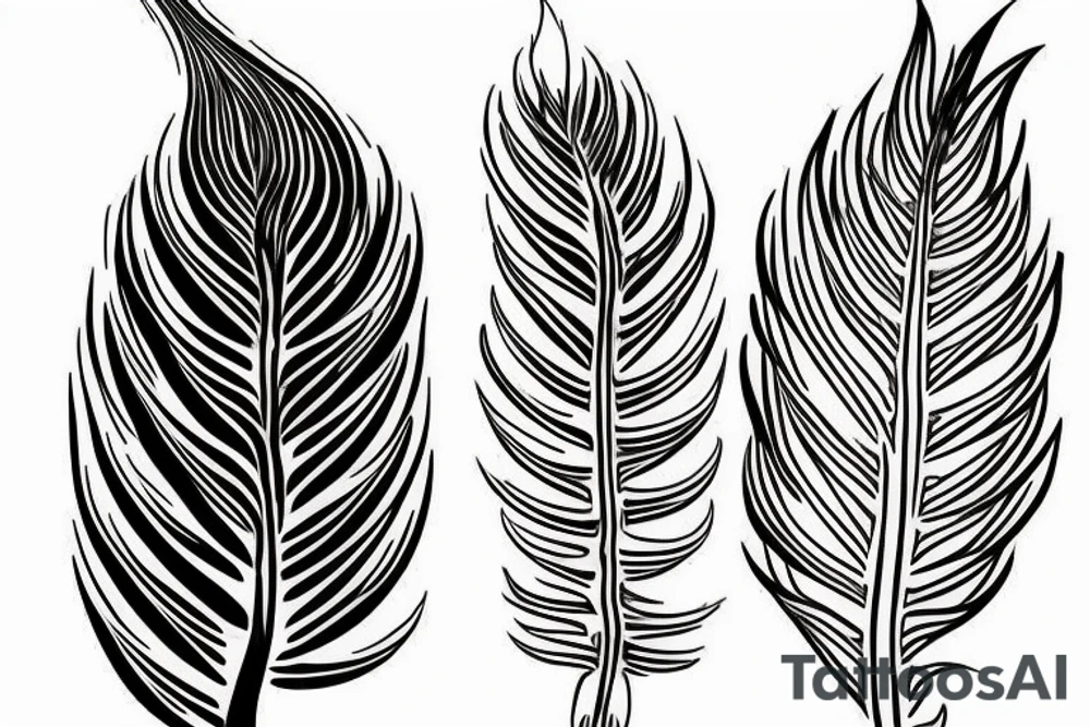 A silver fern and welding torch tattoo idea