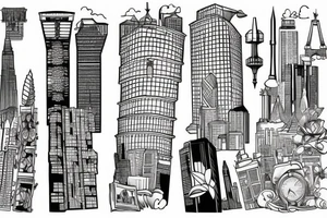 City with Skyscrapers tattoo idea