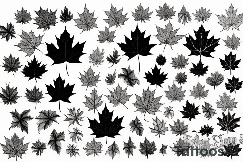 4 Maple leaf tattoo idea