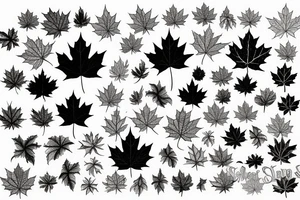 4 Maple leaf tattoo idea