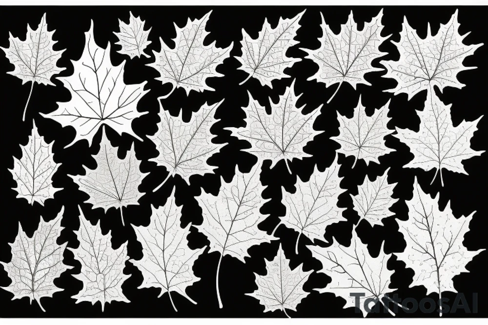 4 Maple leaves falling tattoo idea