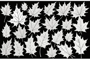 4 Maple leaves falling tattoo idea