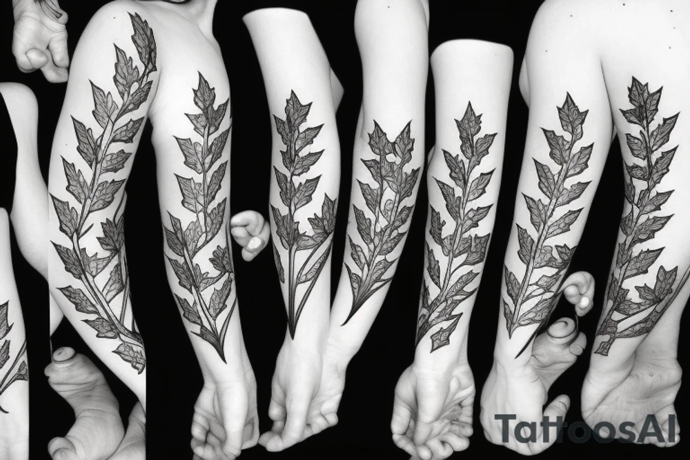 Falling maple leaves tattoo idea