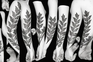 Falling maple leaves tattoo idea