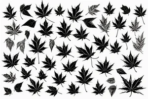 Falling maple leaves tattoo idea
