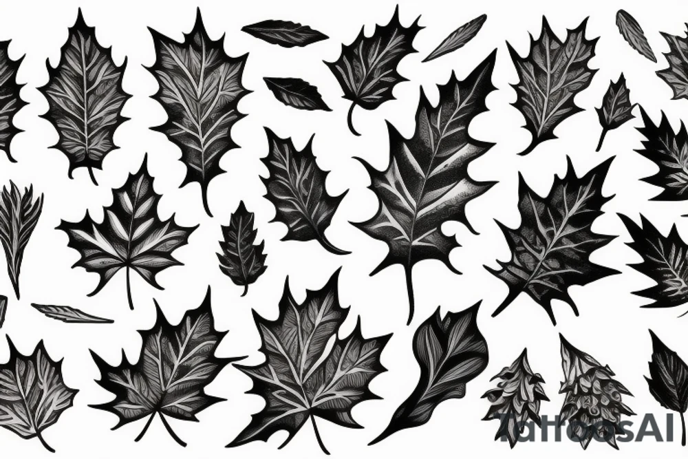 Maple leaves tattoo idea