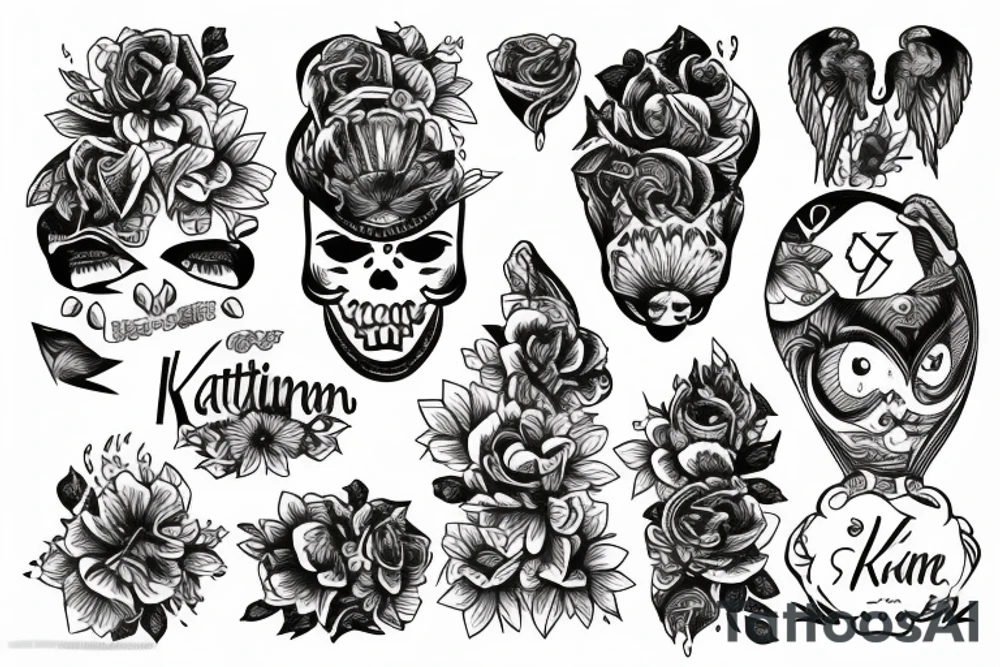 something with the hidden name "Katrine" tattoo idea