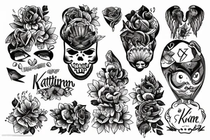 something with the hidden name "Katrine" tattoo idea