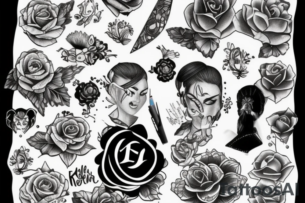 something with the hidden name "Katrine" tattoo idea