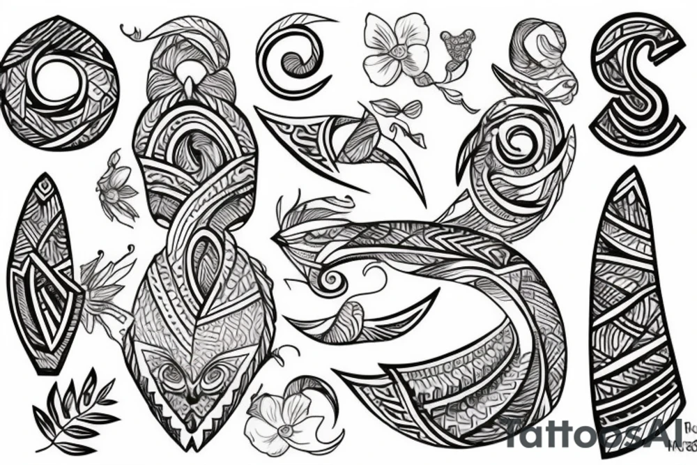 polynesian with "Katrine" build in tattoo idea