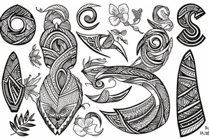 polynesian with "Katrine" build in tattoo idea