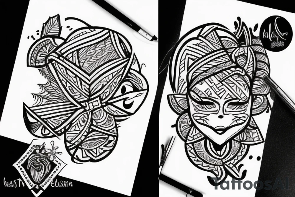 polynesian with "Katrine" build in tattoo idea