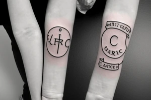simple minimalistisc forearm tattoo with the meaning of Cathryn name "Pure" tattoo idea