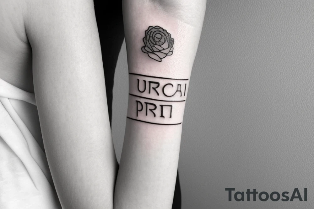 simple minimalistisc forearm tattoo with the meaning of Cathryn name "Pure" tattoo idea