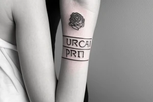 simple minimalistisc forearm tattoo with the meaning of Cathryn name "Pure" tattoo idea