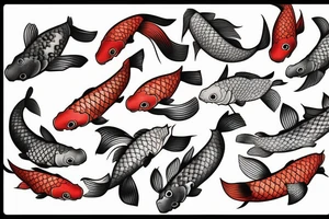 Koi fish swimming upstream tattoo idea