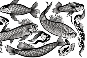 Koi fish swimming upstream tattoo idea