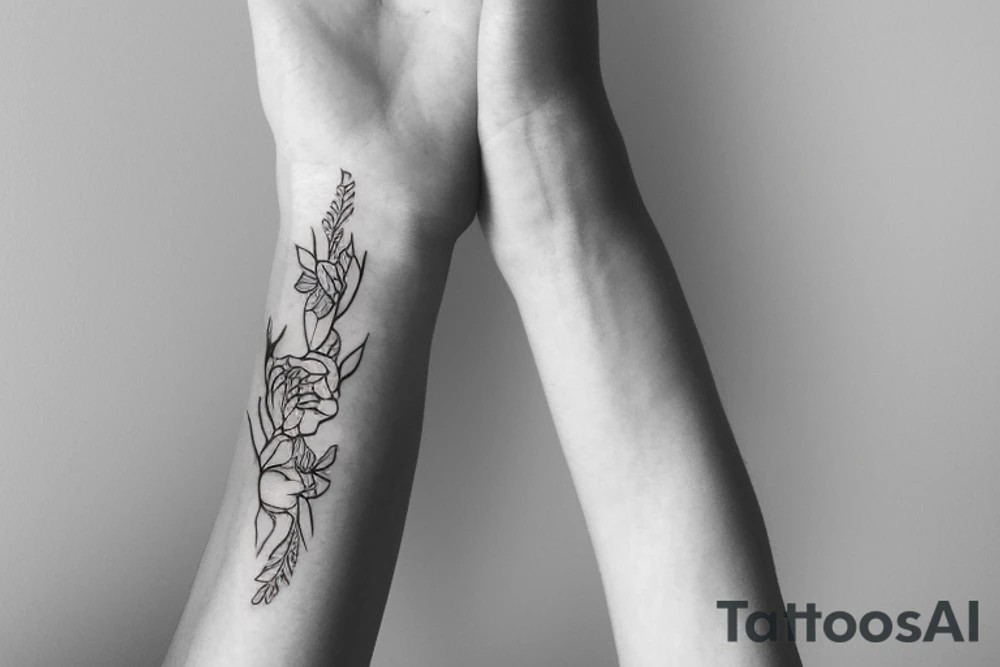 simple forearm tattoo with the Cathryne, pure and clean visualized tattoo idea