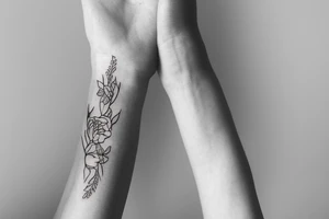 simple forearm tattoo with the Cathryne, pure and clean visualized tattoo idea