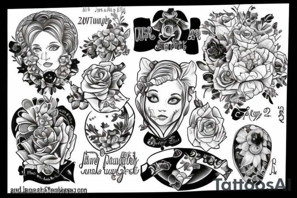 barrette with the date Jan. 2004 - Aug 2004 tattoo idea