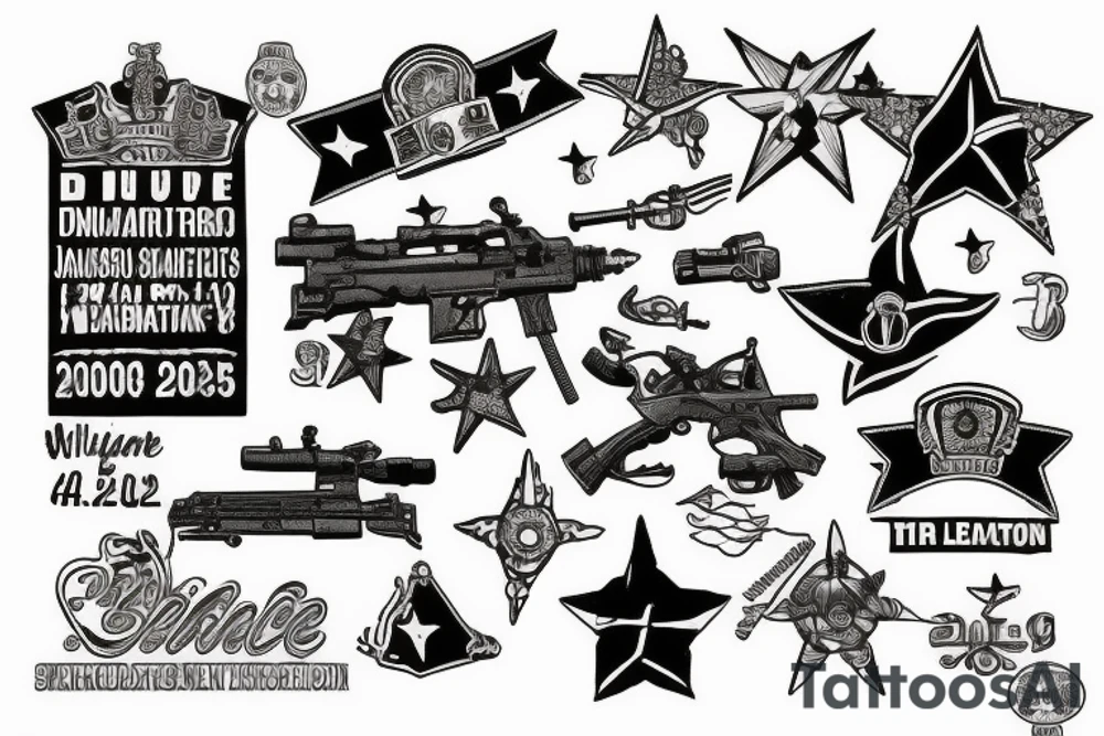 military barrette with the date Jan. 2004 - Aug 2004 tattoo idea