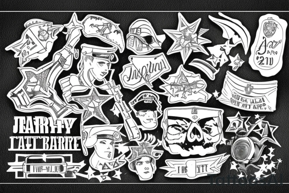 military barrette with the date Jan. 2004 - Aug 2004 tattoo idea