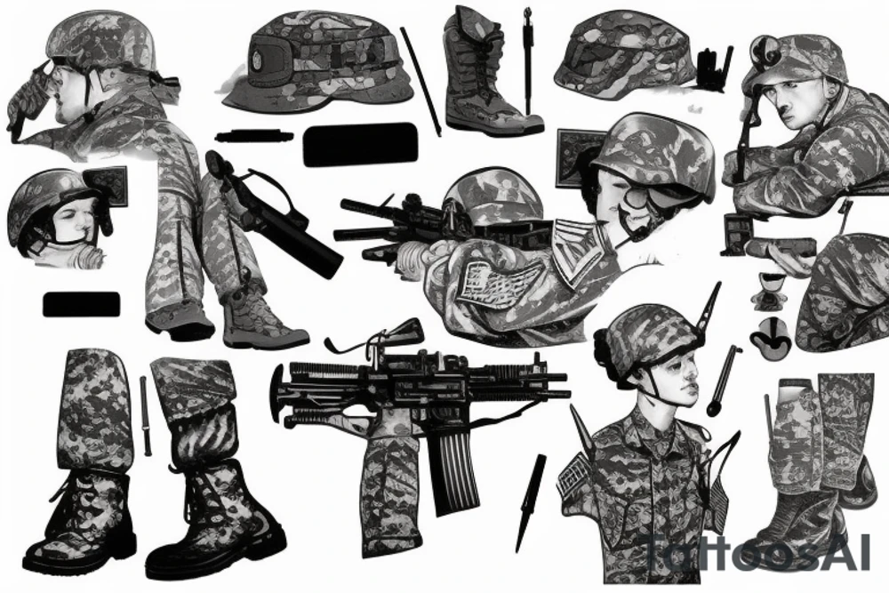 military barett with the date Jan. 2004 - Aug 2004 tattoo idea