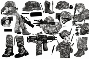 military barett with the date Jan. 2004 - Aug 2004 tattoo idea