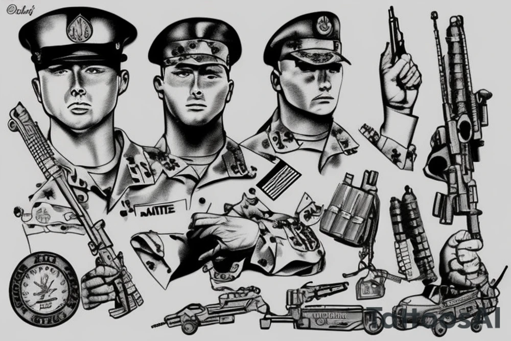 military barett with the date Jan. 2004 - Aug 2004 tattoo idea