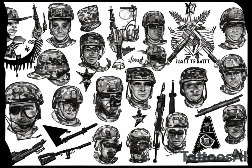 military barett with the date Jan. 2004 - Aug 2004 tattoo idea