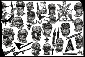 military barett with the date Jan. 2004 - Aug 2004 tattoo idea