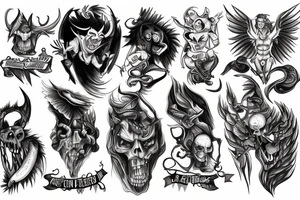 A demon and an angle fighting over PTSD tattoo idea