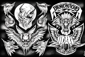 A demon and an angle fighting over PTSD tattoo idea