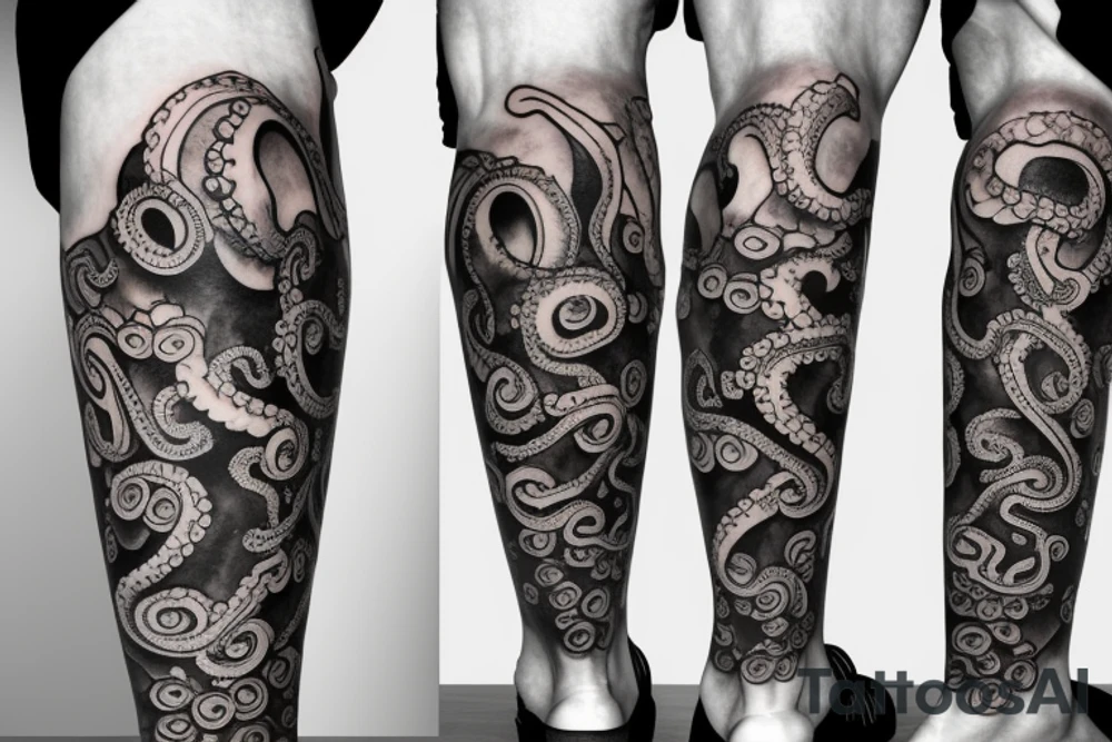 Octopus on the leg tattoo idea