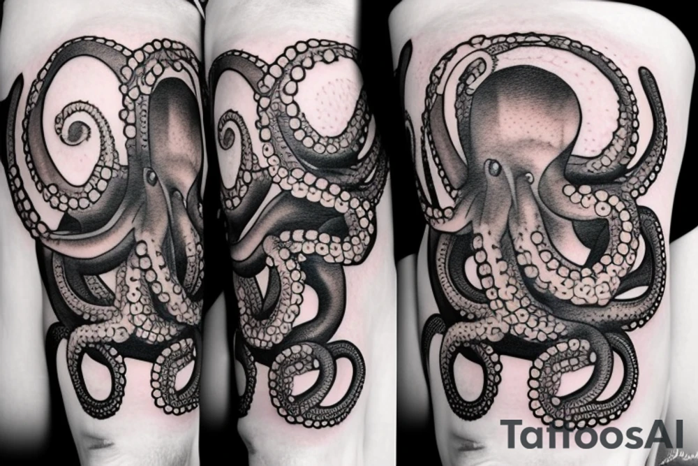 Octopus on the leg tattoo idea