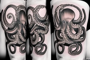 Octopus on the leg tattoo idea
