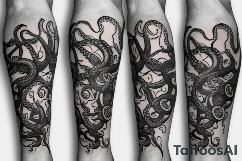 Octopus on the leg tattoo idea