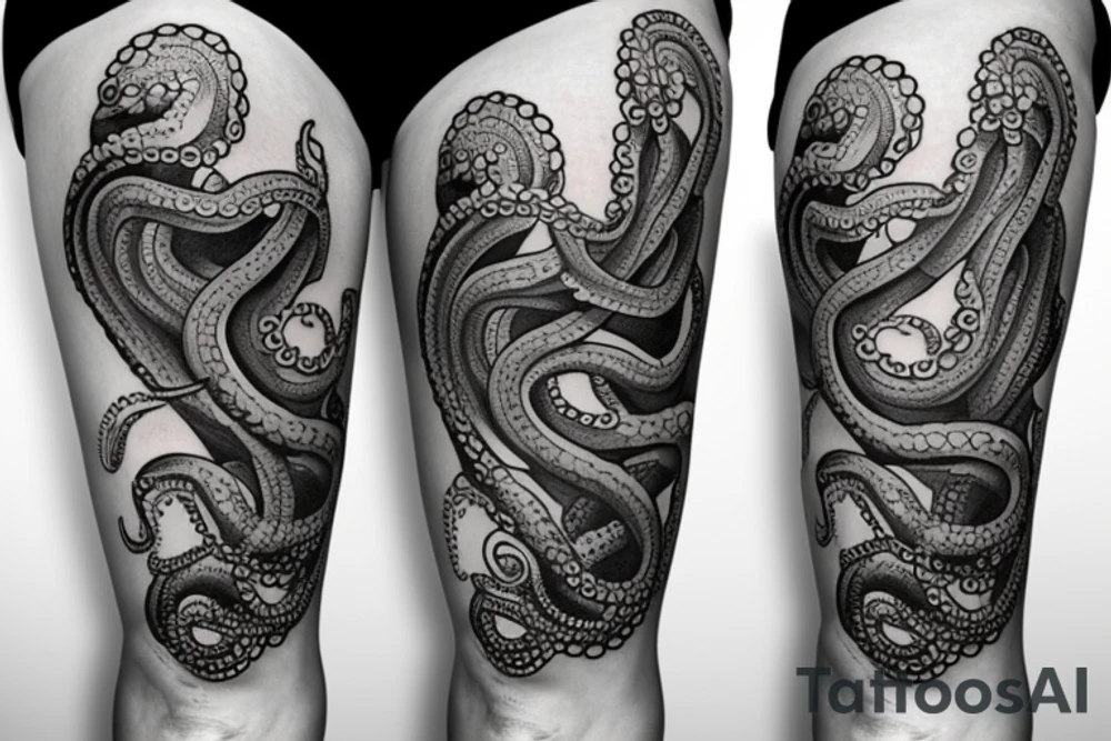 Octopus on the leg tattoo idea