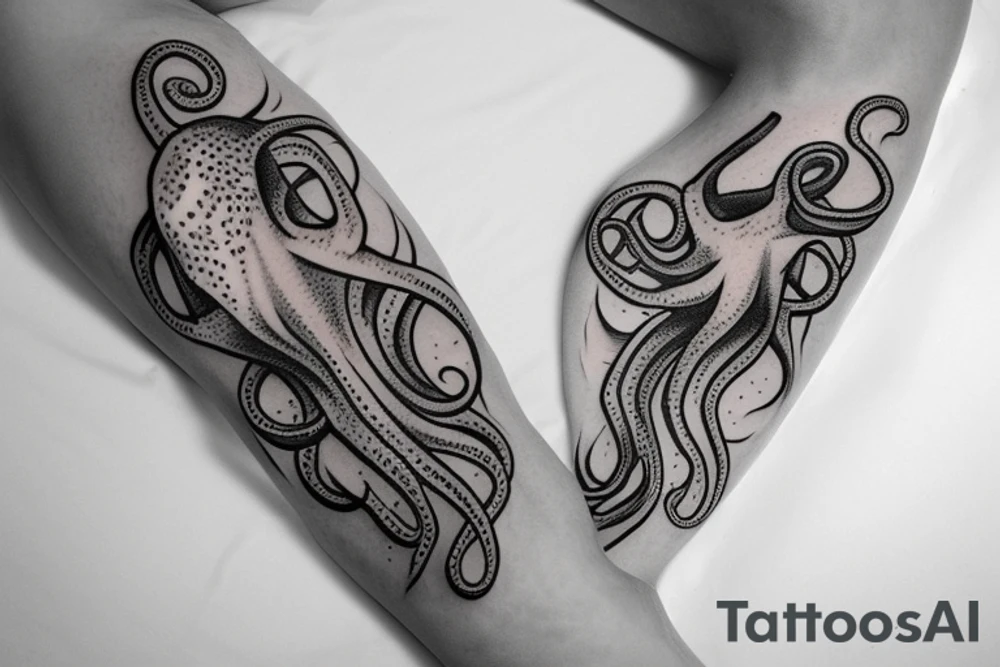 Octopus on the leg tattoo idea