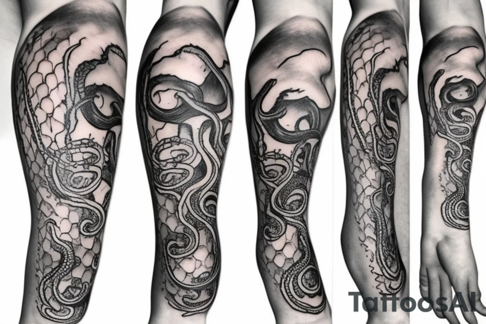 Octopus on the leg tattoo idea