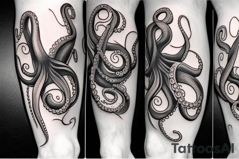 Octopus on the leg tattoo idea