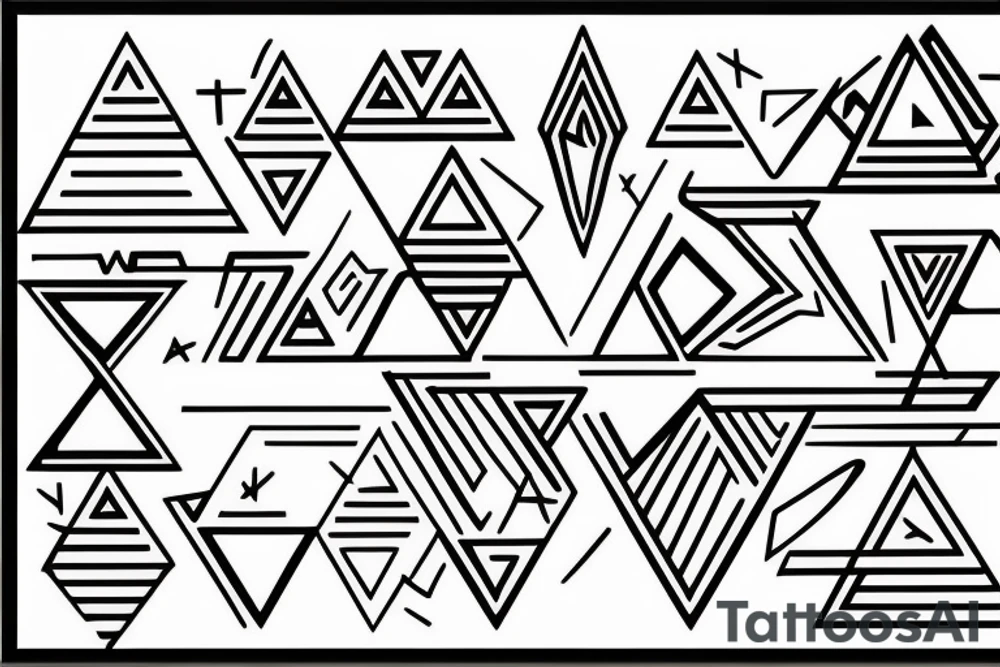 Triangle lines tattoo idea
