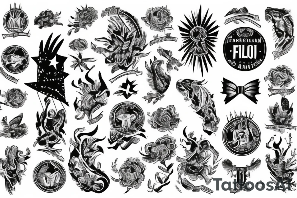 American traditional style with Florida symbolism tattoo idea