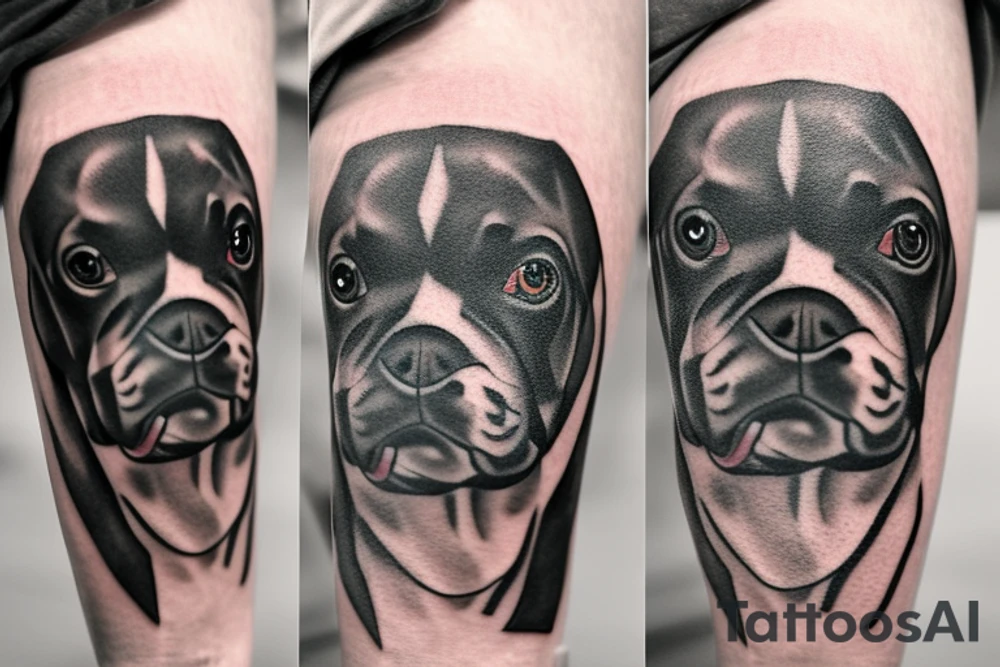 boxer breed dog tattoo idea