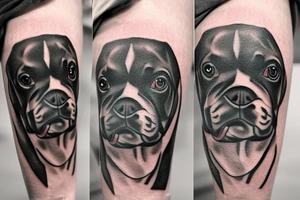 boxer breed dog tattoo idea