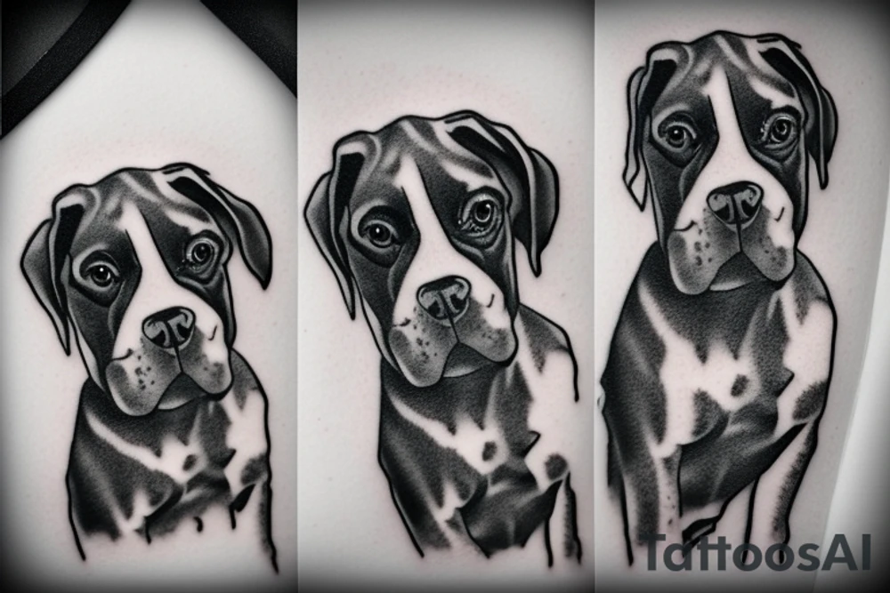boxer breed dog tattoo idea