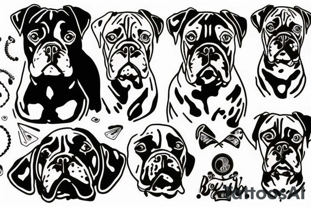 boxer breed dog tattoo idea