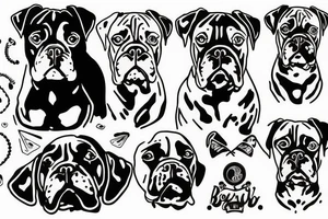 boxer breed dog tattoo idea