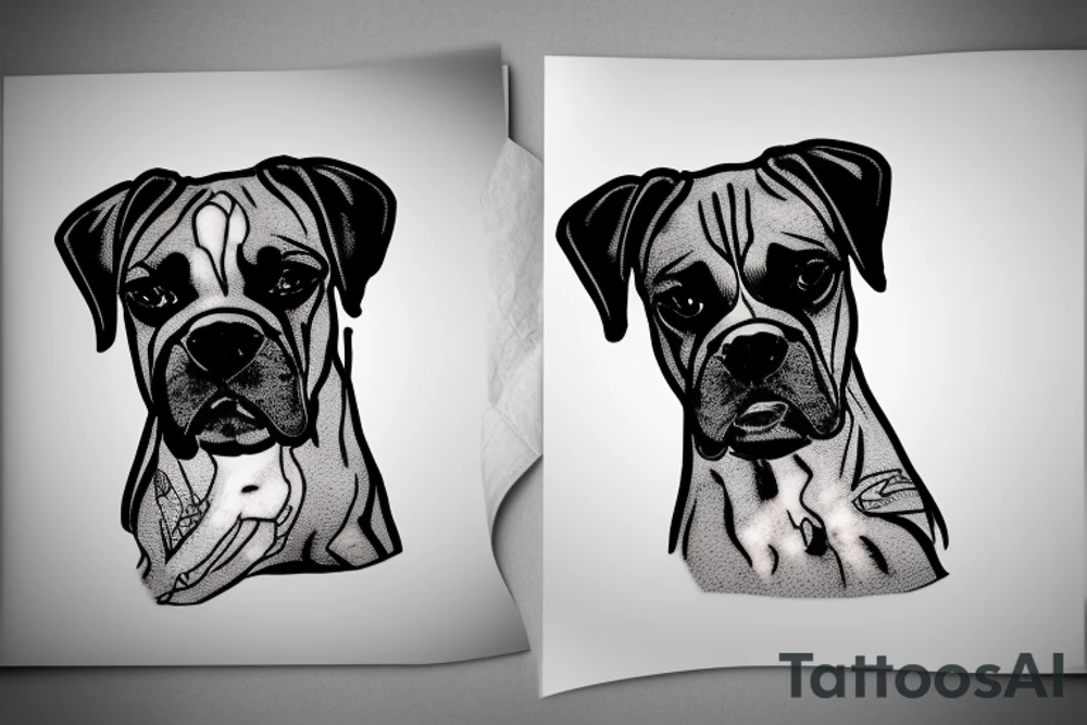 boxer breed dog tattoo idea